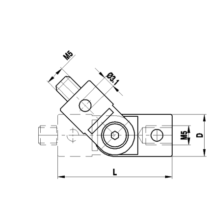 Титановый кулак M5, диапазон поворота 180°, 37,2 г, для приложений Zeiss Renishaw A-5555-0219